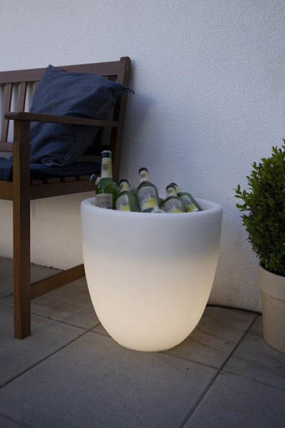 Leuchtzylinder Shining Curvy Cooler, weiß mit WW LED.
