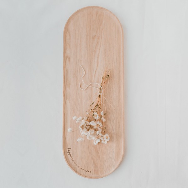 Tablett Happiness aus Eiche 57 cm