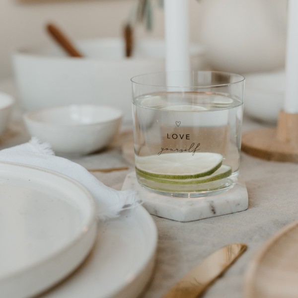 Trinkglas im 2er Set, Selflove schwarz