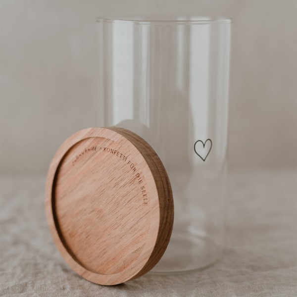 Vorratsglas Herz schwarz 19cm