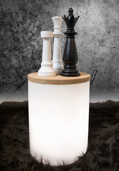 Leuchttisch Shining Drum inkl. Deckel, weiß