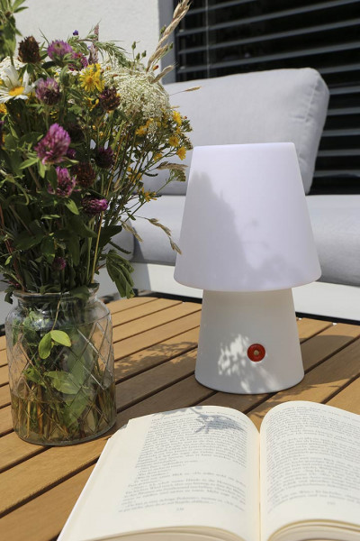 Stehleuchte No.1, 30 cm, 3 stufige LED mit Akku, weiß