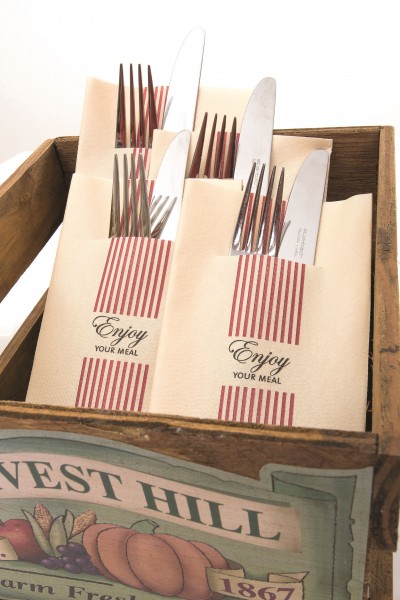 Mank Pocket-Napkins mit Schlitz, grau Linclass 300 Stück