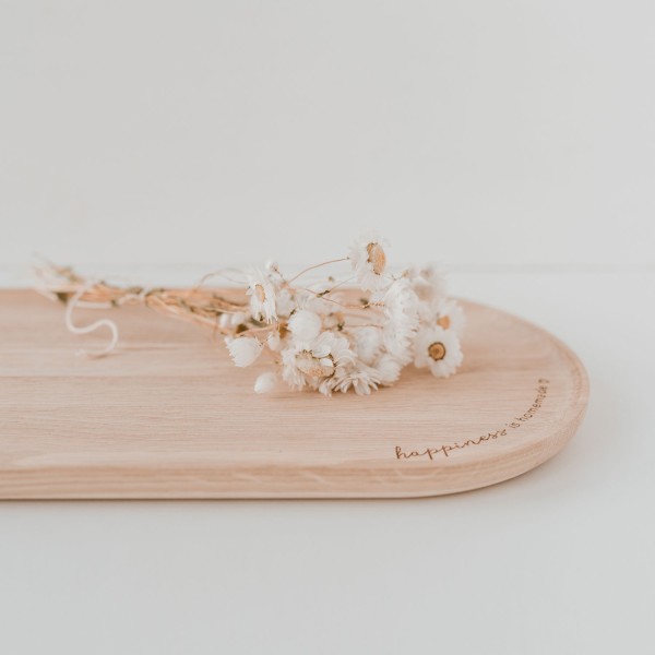 Tablett Happiness aus Eiche 57 cm