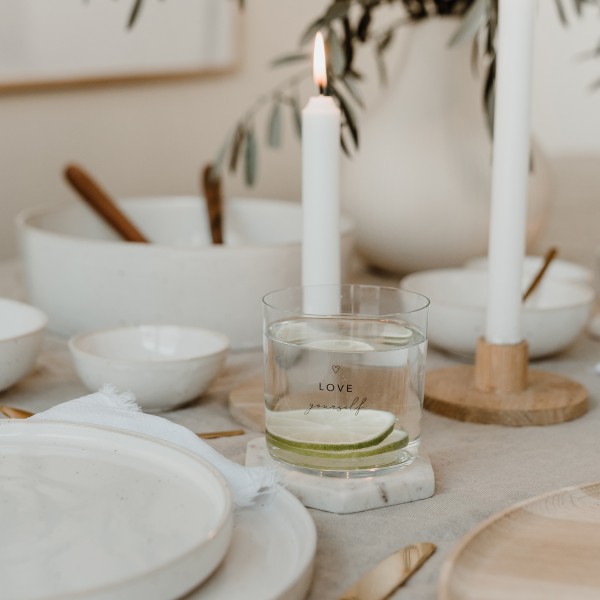 Trinkglas im 2er Set, Selflove schwarz