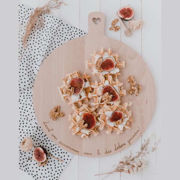 Schneidebrett Zusammen sein, Ø35cm, Buchenholz