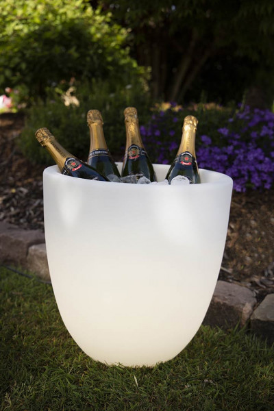 Leuchtzylinder Shining Curvy Cooler, weiß mit WW LED.