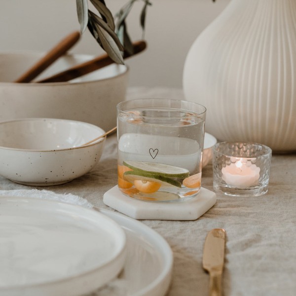 Trinkglas im 2er Set, Herz schwarz