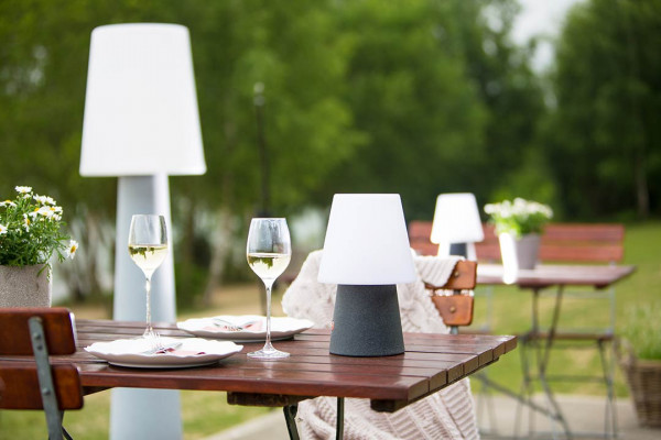 Stehleuchte No.1, 30 cm, 3 stufige LED mit Akku, Anthrazit