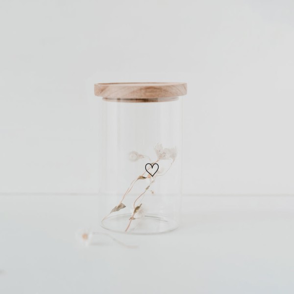 Vorratsglas Herz schwarz 19cm