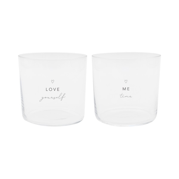 Trinkglas im 2er Set, Selflove schwarz