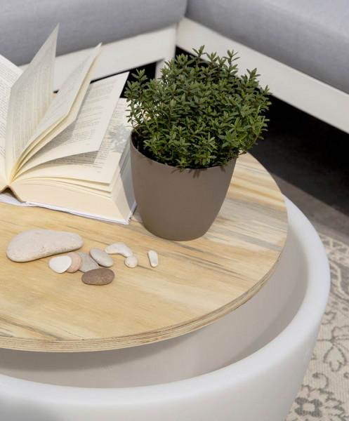 Holzplatte für LED Blumentopf / Tisch, Shining Curvy Pot XM