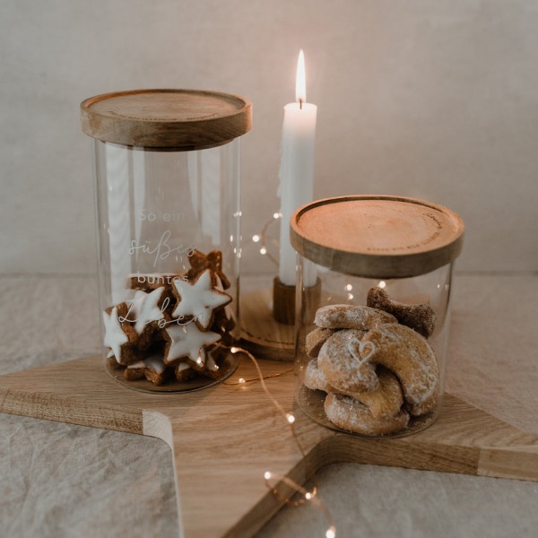 Vorratsglas Süßes Leben schwarz 19 cm