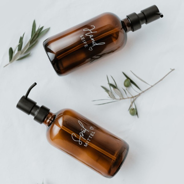 Seifenspender Handseife Braunglas, 500ml