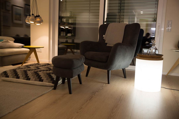 Leuchttisch Shining Drum inkl. Deckel, weiß