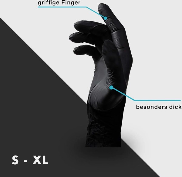 Handschuhe Nitril, Gr. L, schwarz, 1000 Stück