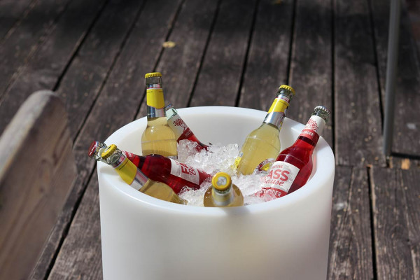 Leuchttisch Shining Drum inkl. Deckel, weiß