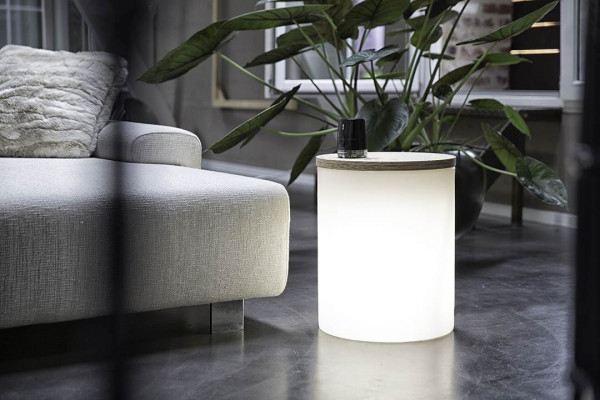 Leuchttisch Shining Drum inkl. Deckel, weiß