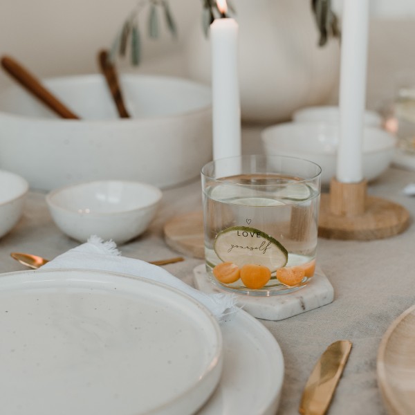 Trinkglas im 2er Set, Selflove schwarz