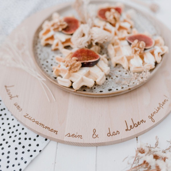 Schneidebrett Zusammen sein, Ø35cm, Buchenholz