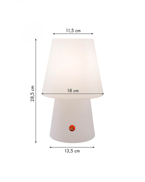 Stehleuchte No.1, 30 cm, 3 stufige LED mit Akku, weiß