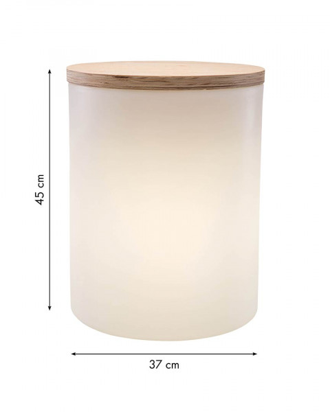 Leuchttisch Shining Drum inkl. Deckel, weiß