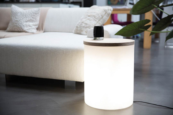 Leuchttisch Shining Drum inkl. Deckel, weiß