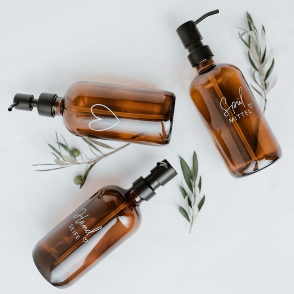 Seifenspender Handseife Braunglas, 500ml