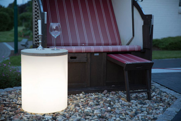 Leuchttisch Shining Drum inkl. Deckel, weiß