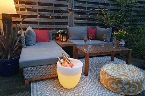 Leuchtzylinder Shining Curvy Cooler, weiß mit WW LED.