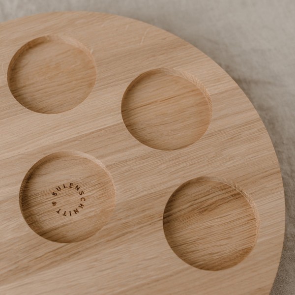 Rundes Kerzenbrett aus Eiche 32cm / Adventskranz