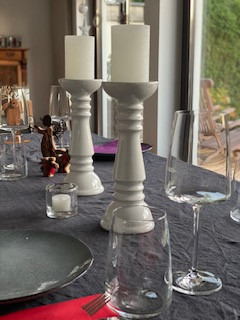 Marble Kerzen weiß, durchgefärbt, 100x68 mm, 8 Stück