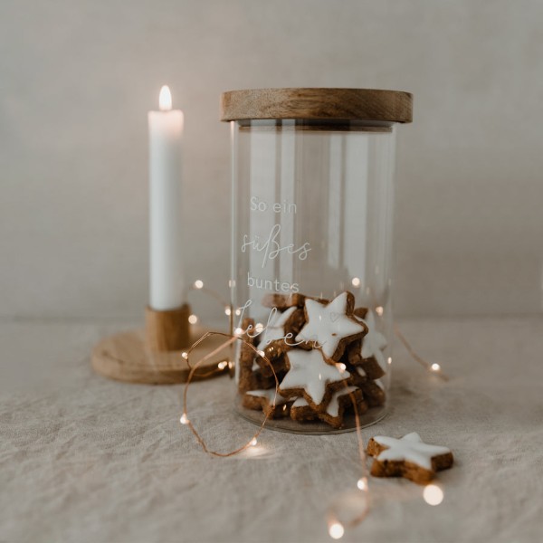 Vorratsglas Süßes Leben schwarz 19 cm