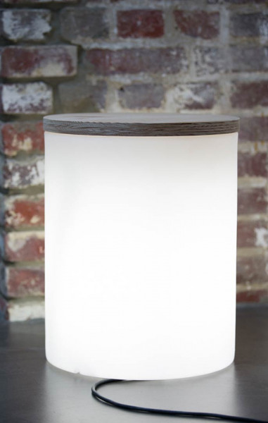 Leuchttisch Shining Drum inkl. Deckel, weiß