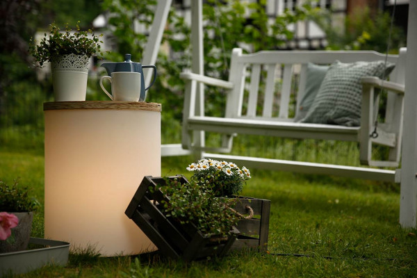 Leuchttisch Shining Drum inkl. Deckel, weiß