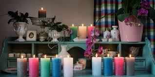 Marble Kerzen weiß, durchgefärbt, 100x68 mm, 8 Stück