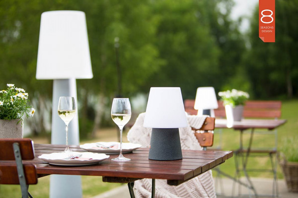 Stehleuchte No.1, 30 cm, 3 stufige LED mit Akku, weiß